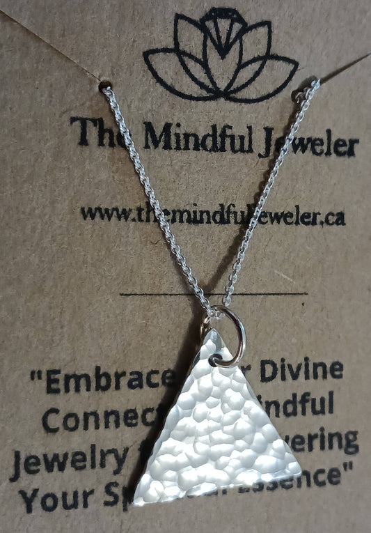 Hammered Triangle Pendant Sterling Silver
