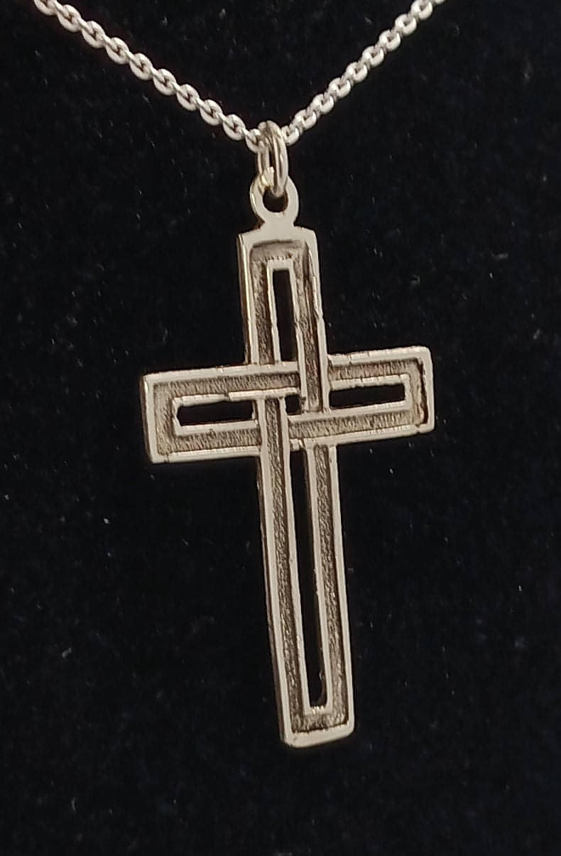 Woven Sterling Silver Cross Pendant